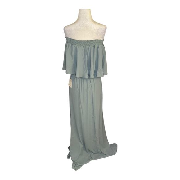 NEW Show Me Your Mumu XXS Hacienda Maxi Dress In Silver Sage Bridesmaid NWT‎ - Picture 4 of 7